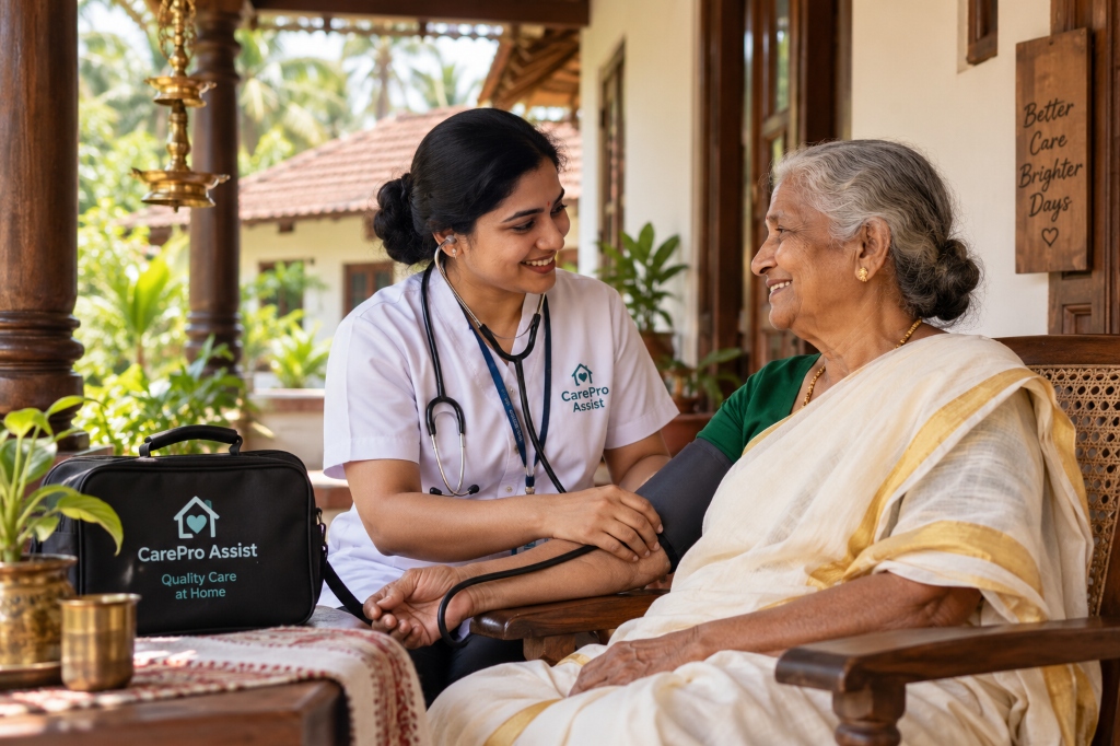 An Indian doctor listening to an elderly patient's heartbeat during a check-up